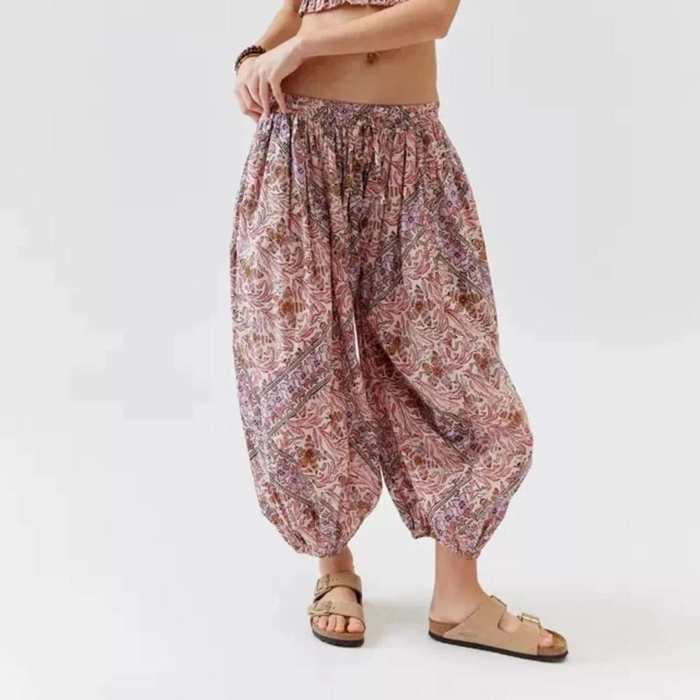 Out From Under Jasmine Balloon Pants Women M Pink Paisley Boho Harem OB1972603